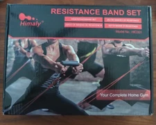 Himaly Exercise Resistance Bands Set with Handles - 5 Piece New In Original Box 