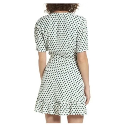 green polka dot dress revolve Rouje - JULIA dress - Polka‐dot fluid jersey buttoned dress - Green main image 1