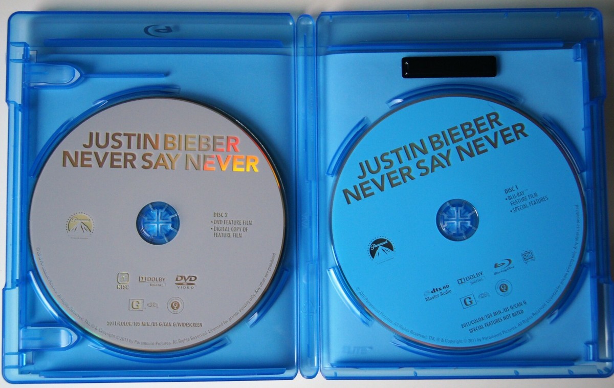 Justin Bieber: Never Say Never (Blu-ray/DVD, 2011, 2-Disc Set