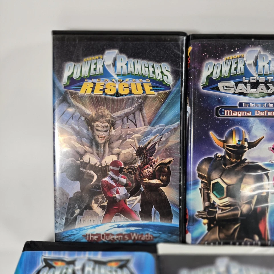 LOT 7 MIGHTY MORPHIN POWER RANGERS VHS RESCUE NINJA STORM TIME GALAXY WILD FORCE Foto 3 de 4