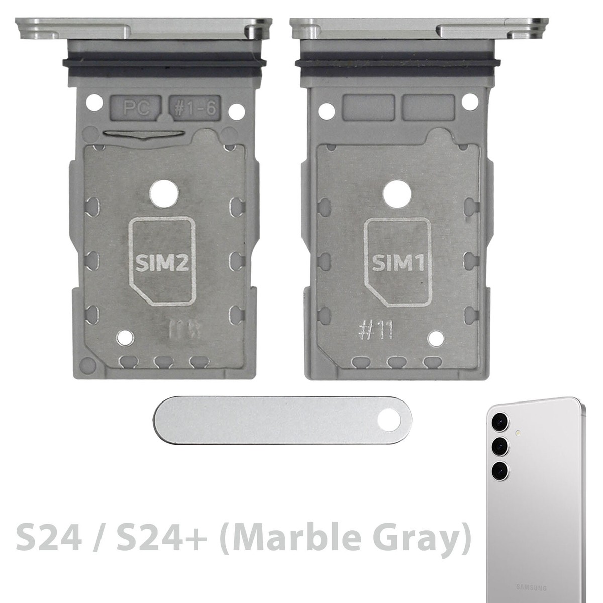 OEM SIM Tray Nano SIM Holder Slot + Pin For Samsung Galaxy S24/S24