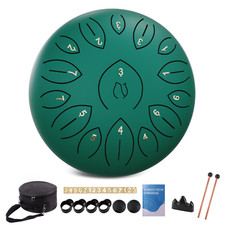 Steel Tongue Drum 15 Notes Outdoor rain drum 12 Inch C Majoy Steel Drum Black