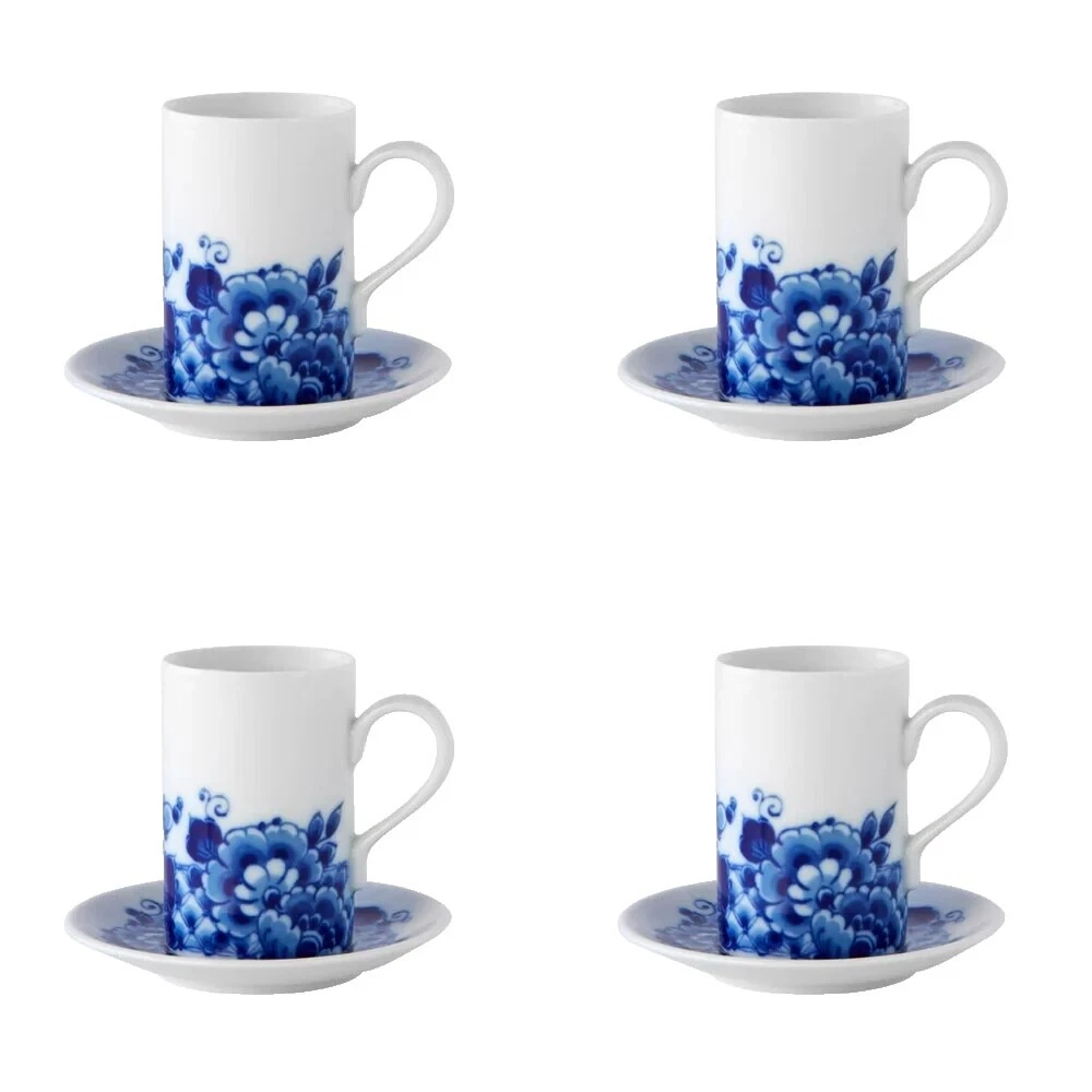 Café floral blanco conjuntos Taza y Platillo