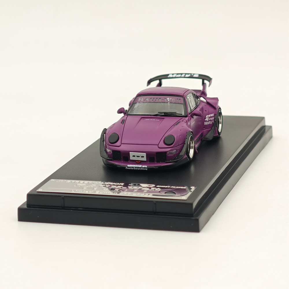 SW 1/64 Porsche 993 RWB Rotana Purple Diecast Model Car Limited