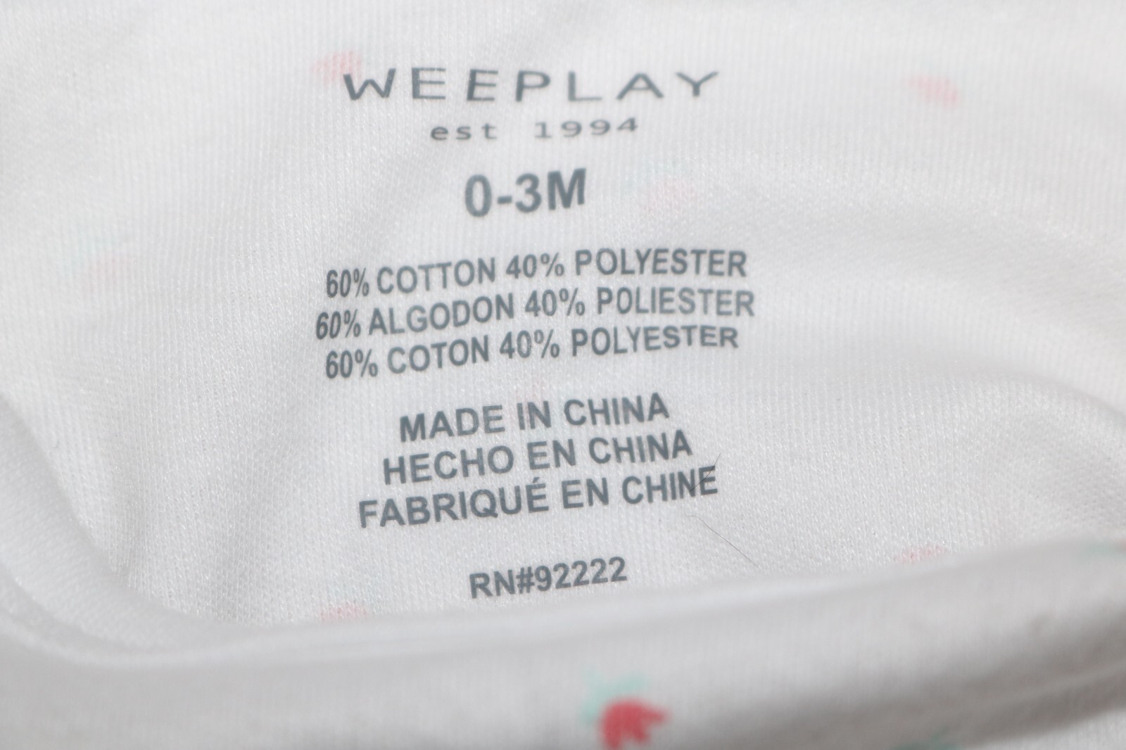 WEEPLAY baby girl body suit lot of 2 very cute 0-3 months image 6