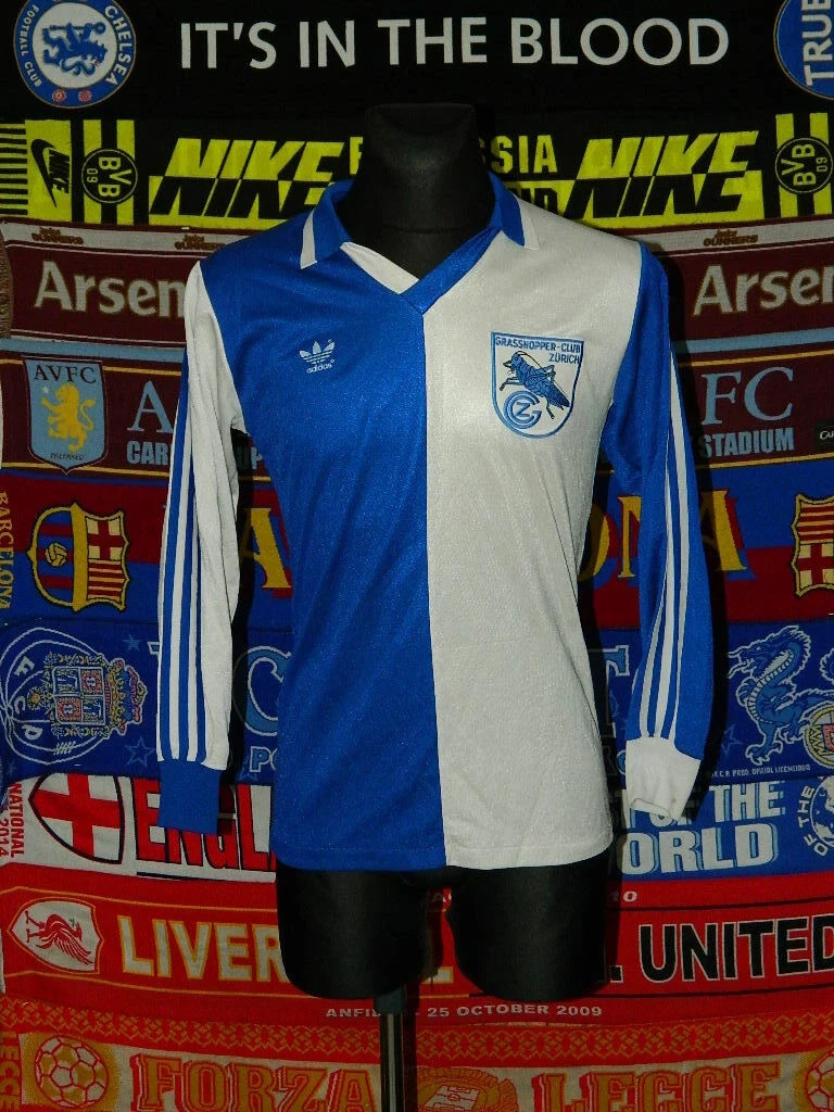 5/5 Grasshoppers adults S/M 1984 l/s rare retro football shirt trikot soccer