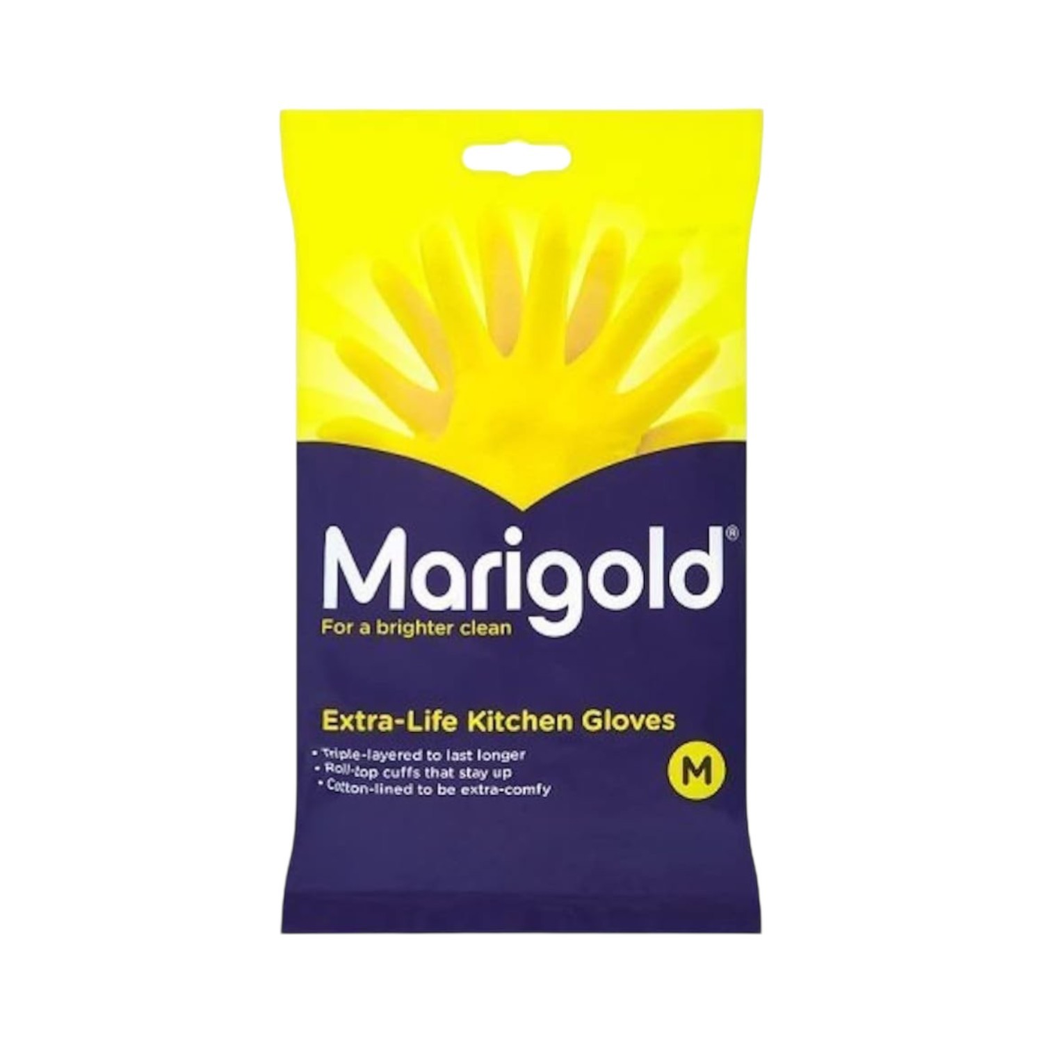 Marigold Extra Life Kitchen Gloves Medium Reusable Cleaning Gloves Rubber 1 Pair