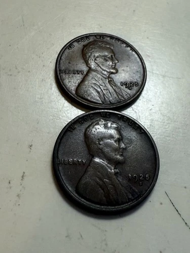 1925-D / S  Lincoln Wheat Cents - (2) Very Fine 100+ Yr Old Coins
