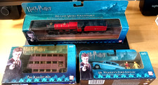 3 x Harry Potter Corgi Die Casts Ford Anglia -The Knight Bus & Hogwarts Express