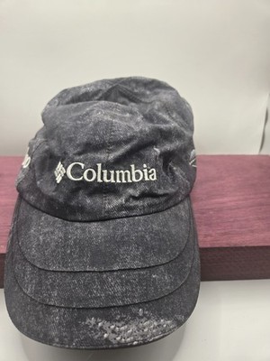 Vintage Columbia Bugaboo Pink Nylon Baseball Cap Hat Gray Grey Omni Tech L XL