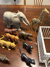Vintage Playmobil 3145 Zoo Set Incomplete + Many Extra Animal Pieces L@@K!!