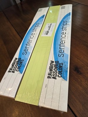 Sentence Strips Lot Of 3 Assorted Colors 100 Per Pack Ruled Dotted Midline 3x24