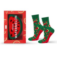 Ladies Womens Girls Socks One Size 80 Cotton BOXED SOXO Watermelon Unisex