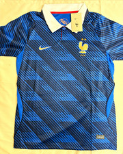 France FFF National Team Soccer Jersey Shirt Blue w/ White Collar (Size M)