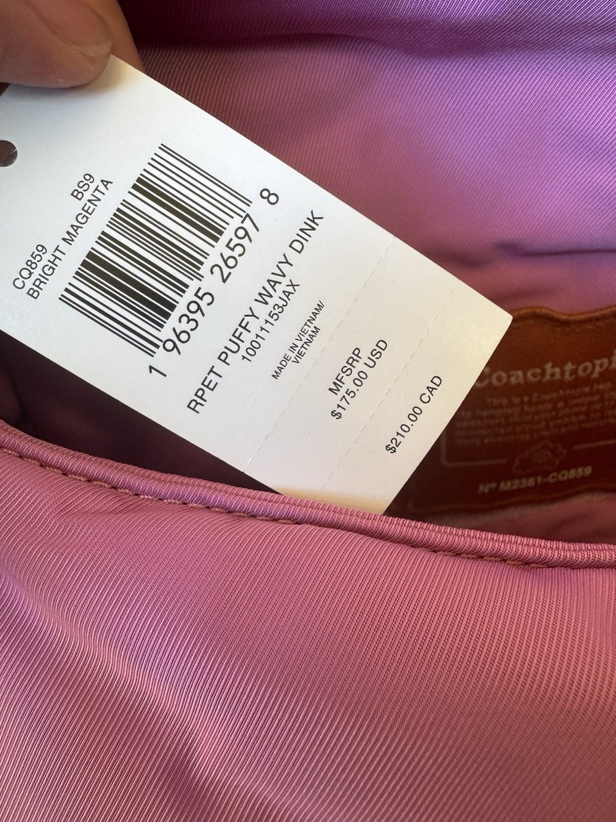 NWT Coach Coachtopia Loop Puffy Wavy Dinky Bag CQ859 In BRIGHT
