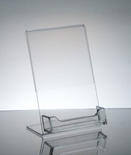 Dazzling Displays 6-Pack Acrylic 4x6 Slanted Sign Holders with Business Clear
