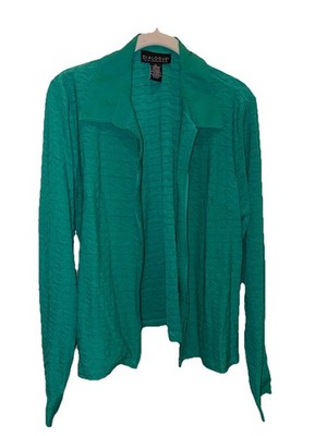 NWOT Dialogue Green Knit Jacket Size Large