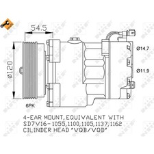 Kompressor Klimaanlage NRF für VW Golf III 1H1 Passat Variant 3A5 35I 1H5