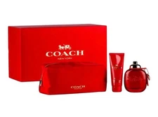 Coach Love 3pc Gift Set For Women With 3oz Edp+3.4oz Body Lotion + Pouch