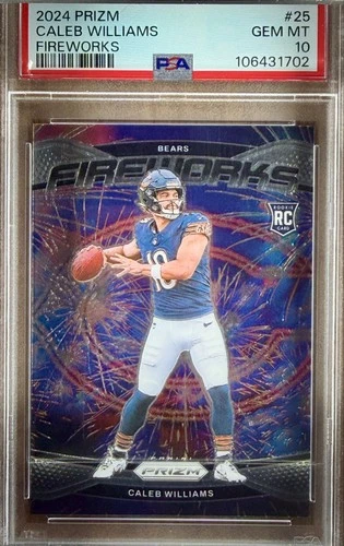 2024 Panini Prizm - Fireworks Caleb Williams #25 (RC) PSA 10