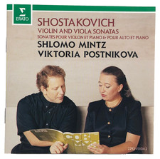 Shostakovich Violin & Viola Sonatas CD Shlomo Mintz Classical Erato Disc M