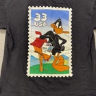 Vtg Looney Tunes Shirt Adult L Black Daffy Duck Stamp 1999 USPS Warner Bros - Picture 2 of 10