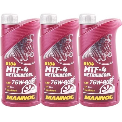 3 LITER MANNOL 75W-80 GETRIEBEÖL GL-4 MTF-4 SAE API GL-4 G052 G055 235.10 75W80