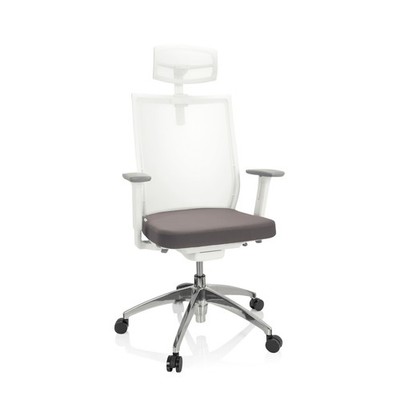 Bürostuhl Drehstuhl  Netz Chefsessel mit Kopfstütze ASPEN WHITE PRO hjh OFFICE