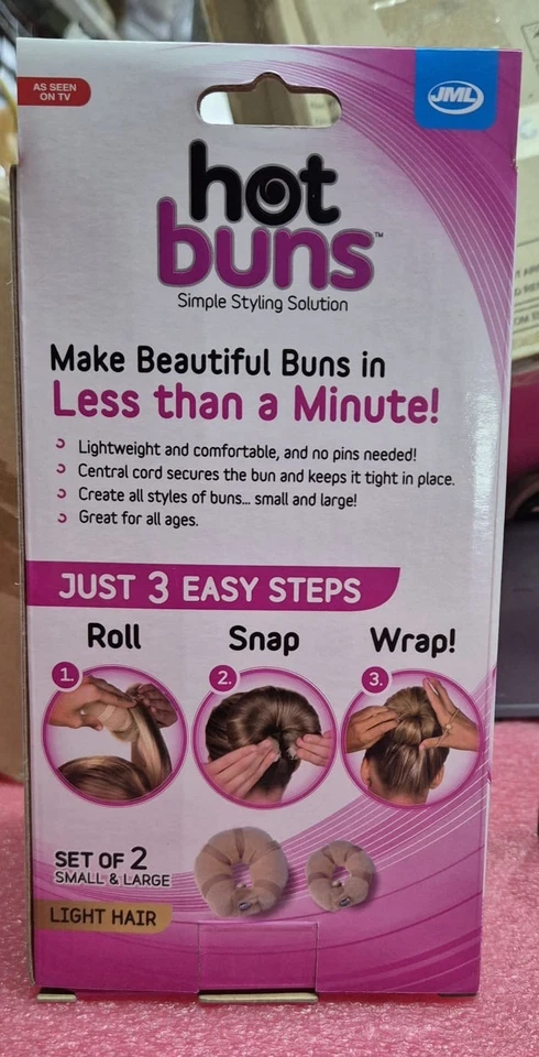 Genuine JML Hot Buns All Day Hair Up Simple Styling Donut Bun Rings- Blonde Hair - Image 2 of 3