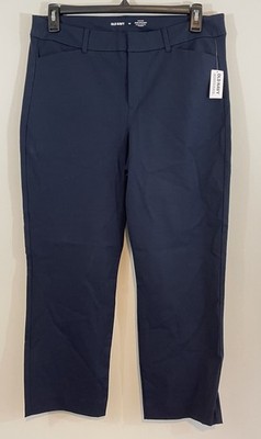 NEW Old Navy pixie pants womens sz 14 high waist straight navy blue chino