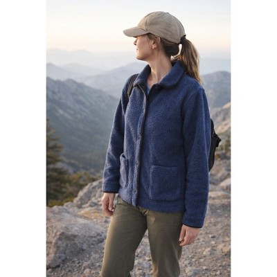 Vintage Y2K L.L. Bean Blue Fleece Cardigan Button Front Jacket Size Medium