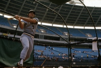 Pittsburgh Pirates Richie Hebner taking batting practice before ga- Old Photo