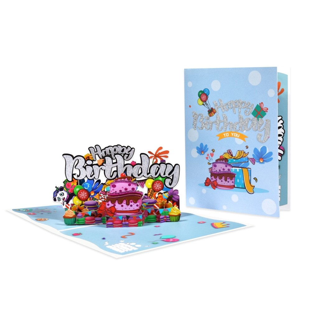  - Multicolor Panda 3D Pop-Up Birthday Card - Image 2