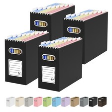 File Organizer Box, Portable Collapsible Cardboard File Folder Organizer with...