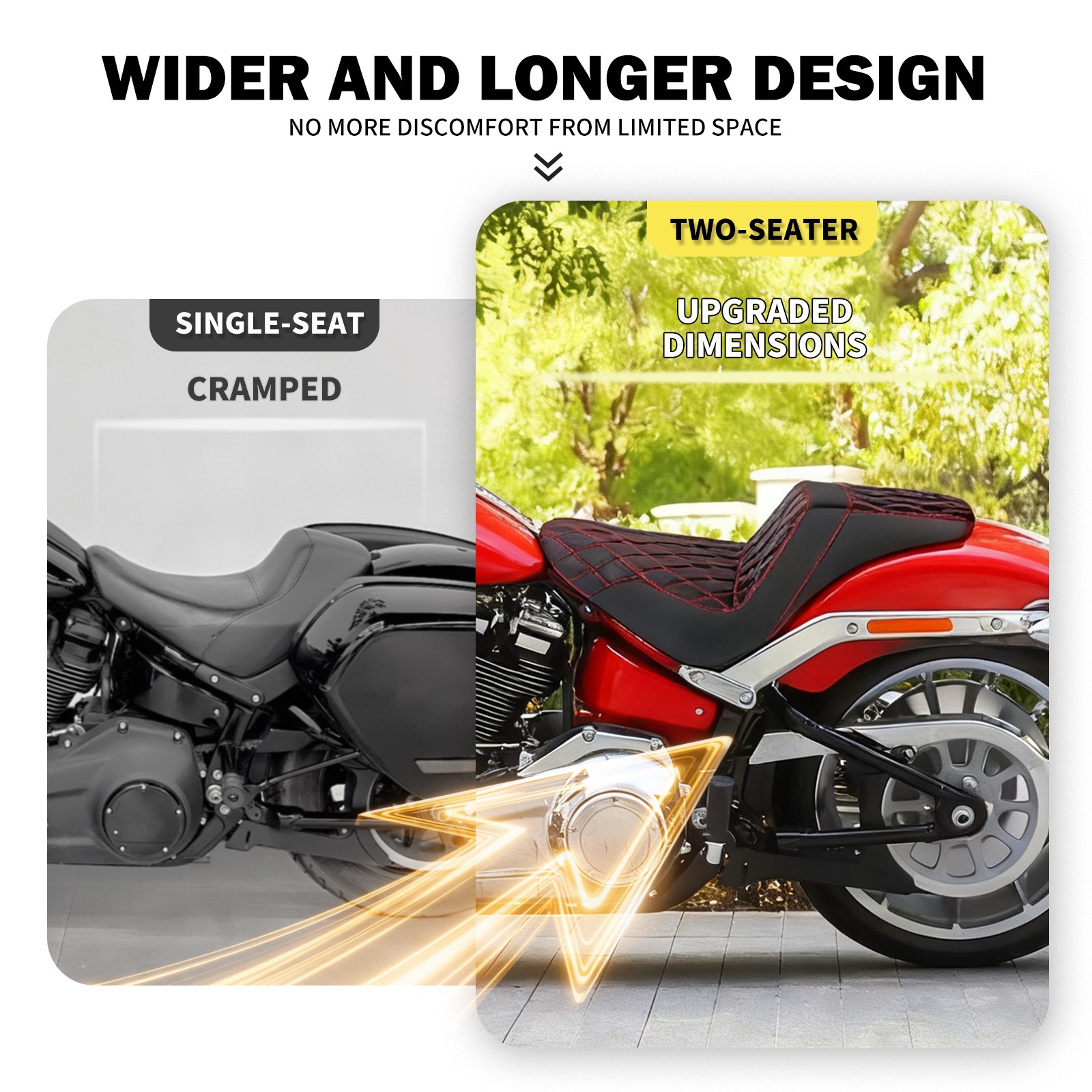 Driver Passenger Seat Red Stitching For Harley 18-25 Fat Boy 23-25 Breakout FXBR