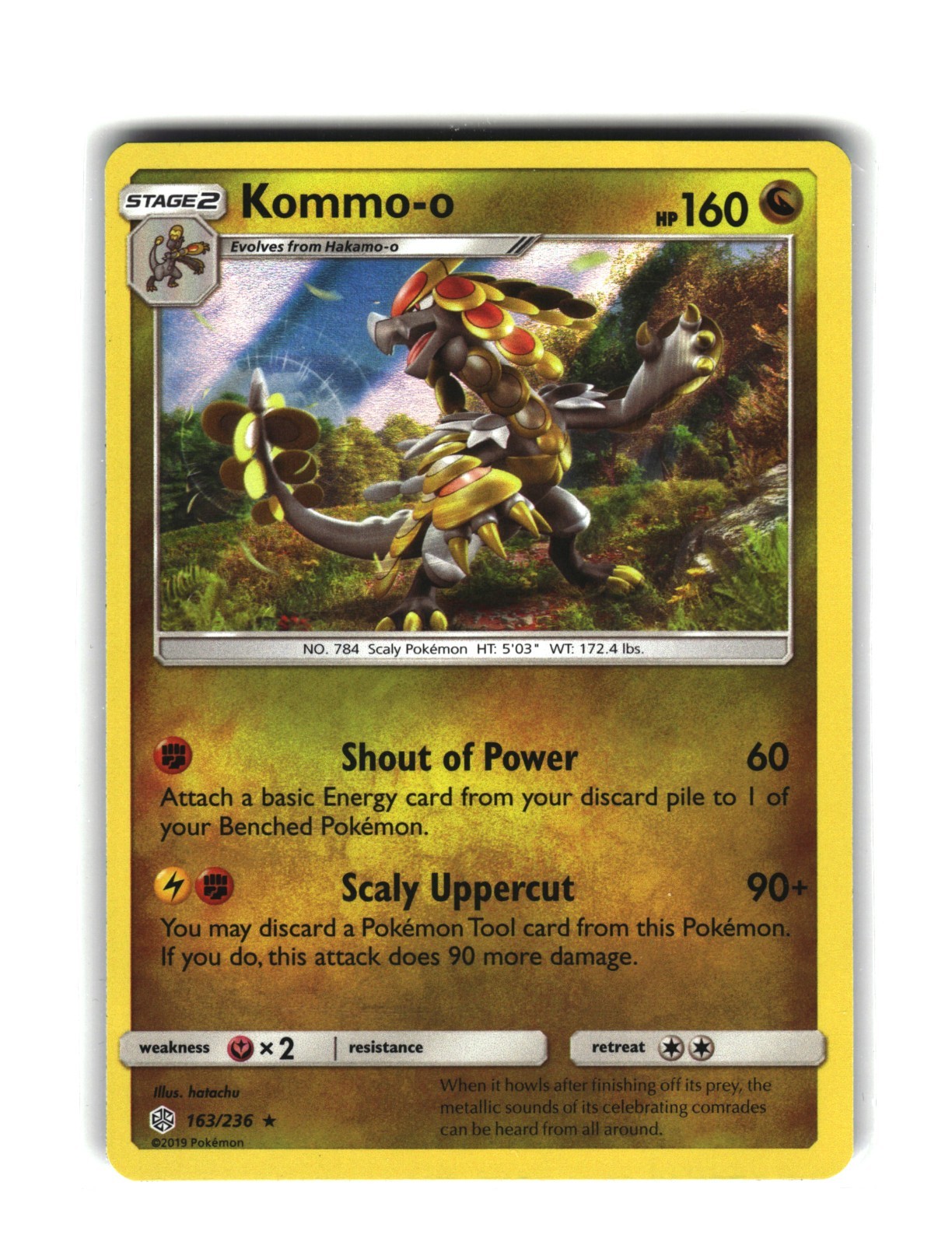Kommo-o 163/236 Rare Unified Minds Pokémon Card Holo