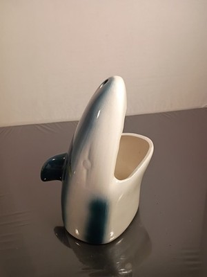 Ceramic Shark Tiki Mug- 6.5''- Island Polynesia Beach Decor- DW144 Straw Holder