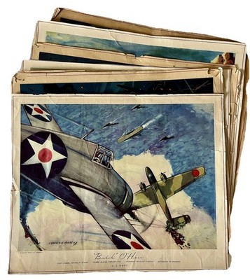 Charles Hubbell Aviation - 1943 THE EARLY EPICS - 12 Prints