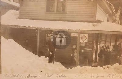 1913 Wells Fargo & Co Express Office McCloud Siskiyou Co Cal RPPC Postcard COPY