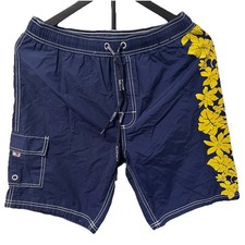 Tommy Hilfiger Men s Small Navy Blue And Floral Lined Swimming Trunks Tropical