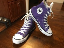 USED Converse Chuck Taylor All Star High Top Purple Canvas Sneakers Men s 4 W/6