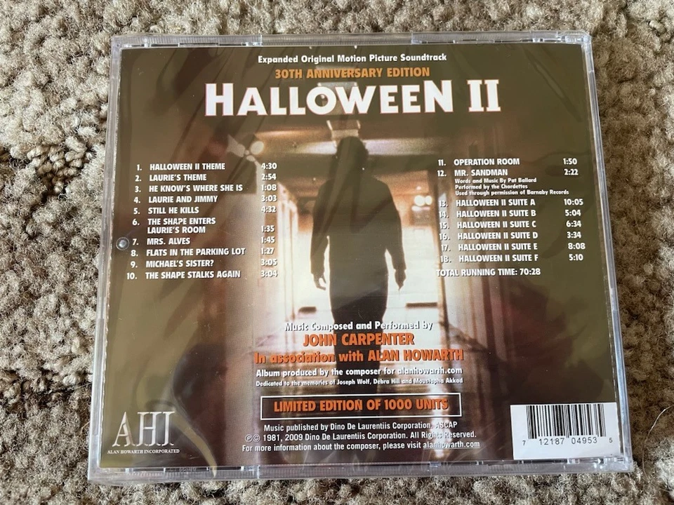 HALLOWEEN II 30th Anniversary EXPANDED Ed John Carpenter/Alan Howarth 1000 copy - Image 2 of 3