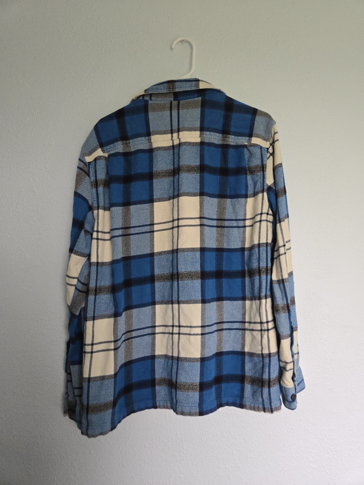 Patagonia Men's Organic Cotton Flannel Plaid Shirt Blue Long Sleeve M thumbnail 3