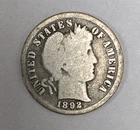 1892 P Barber Head Silver Dime
