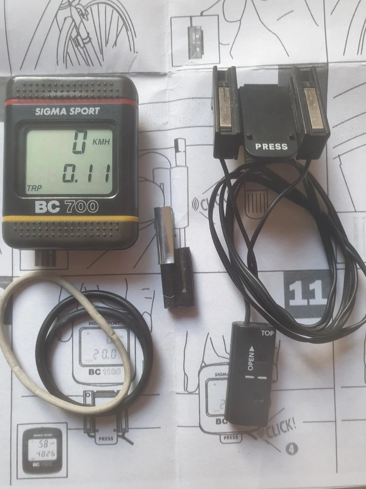 1990er vintage SIGMA SPORT BC 700 Fahrradtacho Fahrradcomputer mit Halterung - Bild 2 von 2