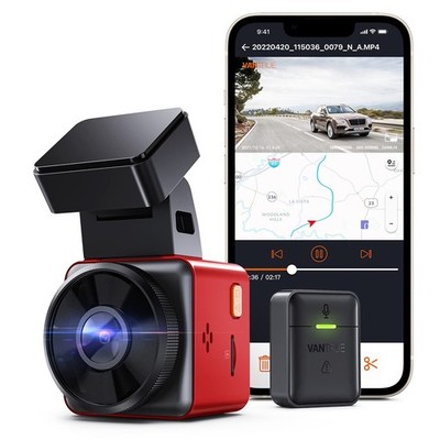 Vantrue E1 2.5K WiFi GPS Mini Dash Cam 1944P Voice Control RED