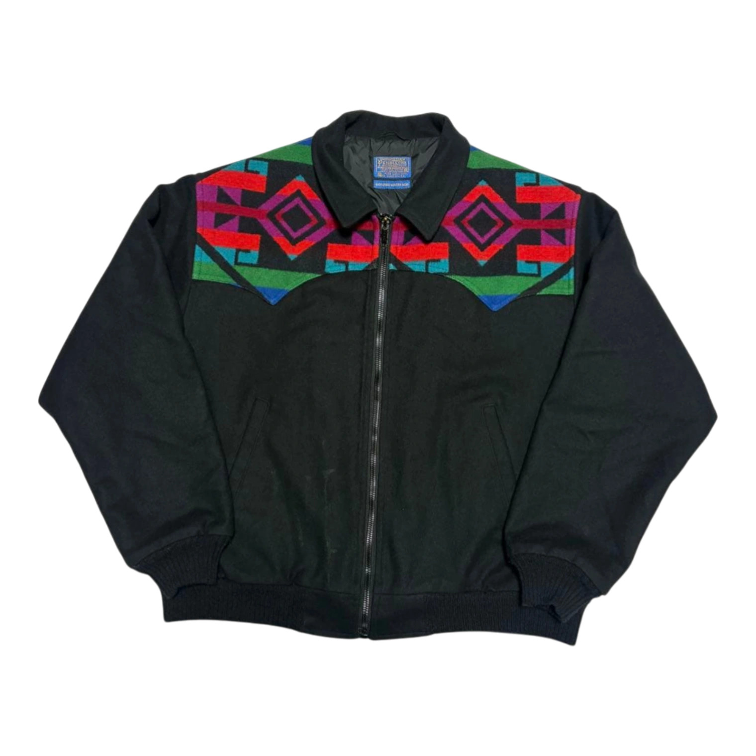Pendleton USA Wool Jacket Black Native Geometric … - image 1