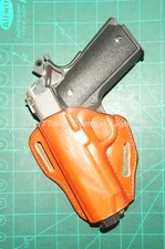 Bianchi 24993 LH Leather 2 Slot Belt Holster for Colt 1911 ANY BARREL LENGTH