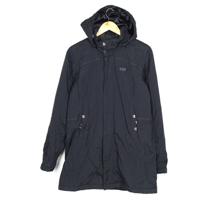 HELLY HANSEN Women's Parka Jacket Size M Hooded Black Insulated Full Zip