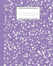 Marbled Composition Notebook: Lavender Marble Wide Ruled Paper Subject Book Pap